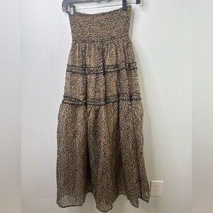 Sister Jane Small Tiered Cheetah Print Maxi Skirt